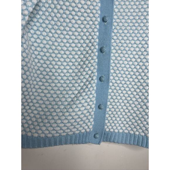 Vintage David Crystal Women’s Cardigan Sweater 12 Crew Neck Button Up Grandma - Picture 3 of 6